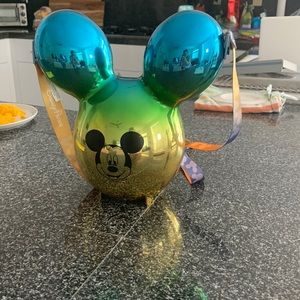 Ombré blue Mickey ears popcorn bucket - broken back flap